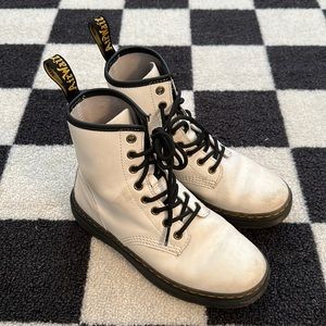 Dr. Martens White Classic 1460 Zavala Combat Boots Leather Size 37 6